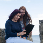 Young people user-testing the Siege! heritage app at Carrickfergus Castle