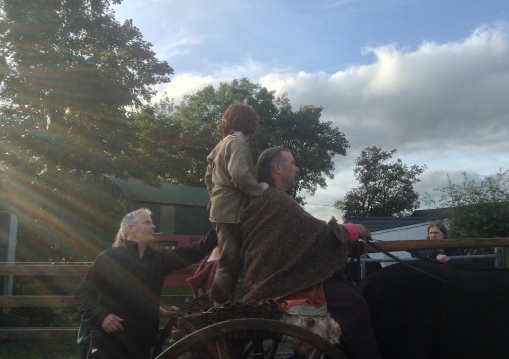 Filming Setanta's Challenge on location: Cú Chulainn rides on the chariot